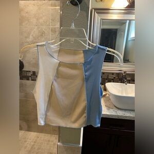 SHEIN Colorblock Blue Crop Top | size medium